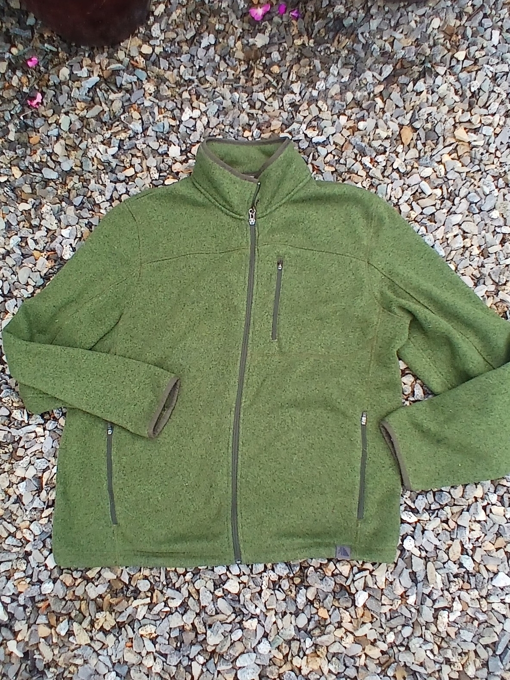 L.L.Bean Men's Casual Outdoor Full Zip Olive Green Fleece Jacket XL